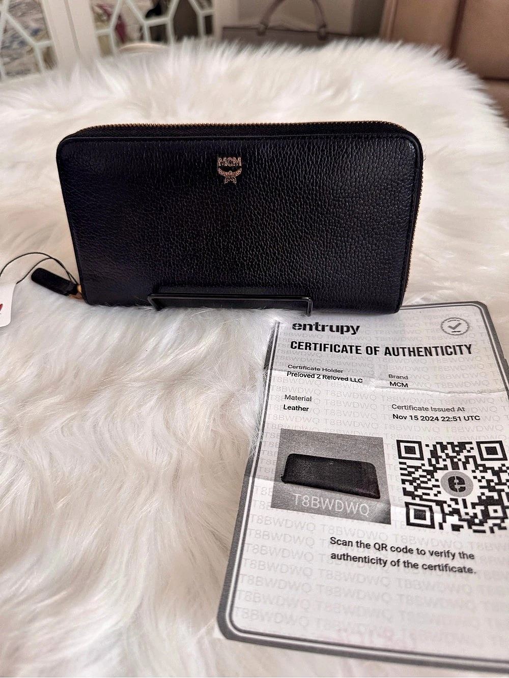 MCM Classic Zip-Around Continental Wallet Black Leather